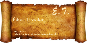 Édes Tivadar névjegykártya
